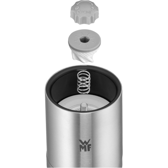 Набір млинців для солі та перцю WMF De Luxe, 2 шт, наповнені, з нержавіючої сталі Cromargan, скла та кераміки, млин для солі, перцю та чилі