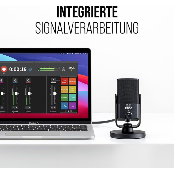 Мікрофон RØDE NT-USB Mini: USB-мікрофон для подкастів, стрімінгу, геймінгу та запису музики (чорний)