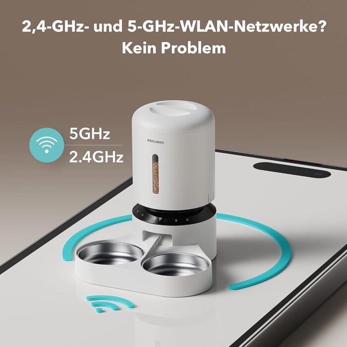 Автоматичний годівниця для котів та собак PETLIBRO 5L з Wi-Fi та мобільним додатком, датчиком низького рівня корму, 1-10 прийомів їжі на день, білий