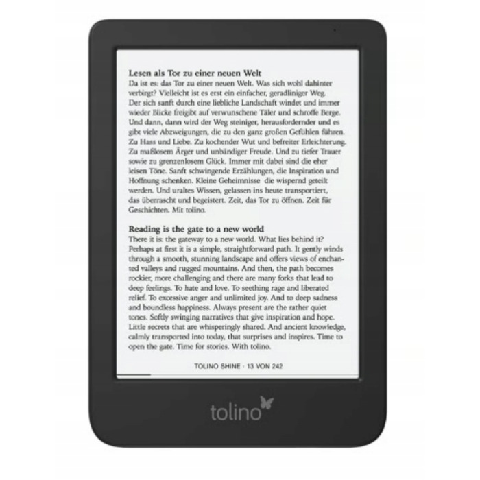 Електронна книга Tolino shine 5, сенсорний екран, 16 ГБ, Wi-Fi, чорна