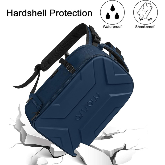 MOSISO Рюкзак для камери, фототехніки, з водонепроникним покриттям, сумісний з Canon/Nikon/Sony, блакитно-зелений (сталевий блакитний, L)