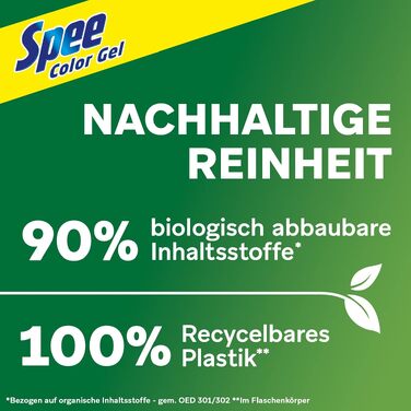 Рідкий пральний засіб Spee Aktiv Gel Color 4+1 для кольорових речей, 100 прань (2 x 50), 1.13 л, свіжий аромат