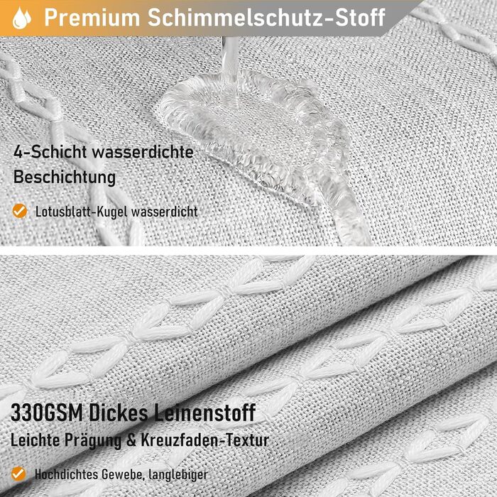 Шторка для душу BTTN 182 x 200 см, Бохо-фермерський стиль, важка тканина, з бахромою, водонепроникна, з вантажами, 12 гачків (сіра, смугаста)