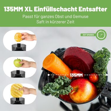 Шнекова соковижималка Fretta Slow Juicer для овочів та фруктів, матово-чорна