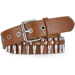 Пряжка з шипами, металевий панк-ремень з яскравими пірамідними шипами для жінок та чоловіків (Чорний, Білий)