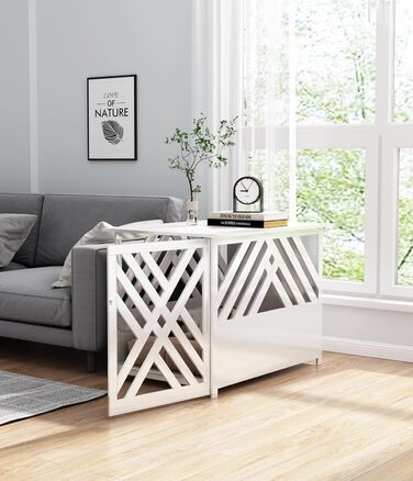 Дерев'яний вольєр для собак, 90x60 см, білий - ідеально для дому та квартири