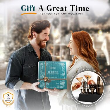 Набір бармена Mixology Boston Cocktail Shaker Set (14 предметів) з матового латуні 0.8L (BKB3)