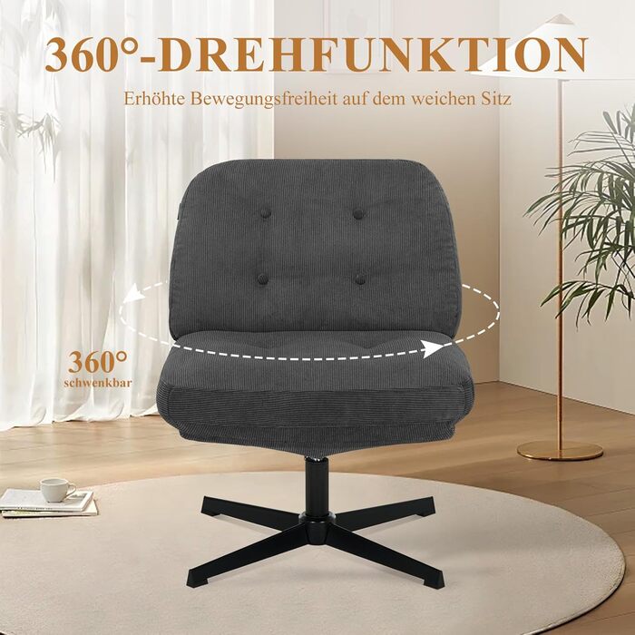 Офісний стіл COLAMY: ергономічне крісло з підлокітниками 3D, регульованою підголівником, для офісу, дому та навчання, чорний (темно-сірий), набір 2 шт.