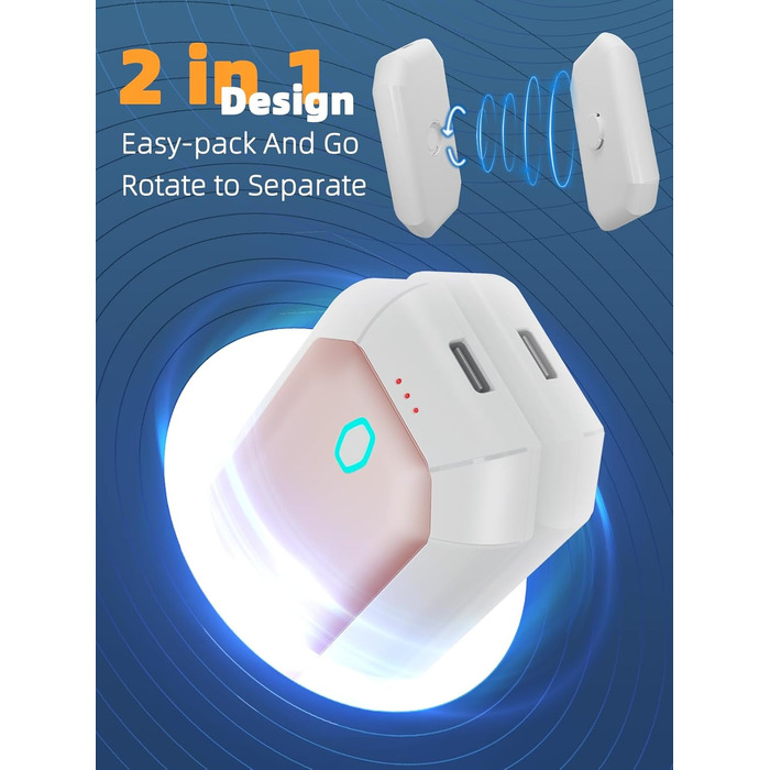 Електричні грілки для рук, багаторазові, 2 шт. в наборі, 3 режими нагріву, USB-зарядка, для чоловіків, на вулиці, кемпінг, полювання, рожеві