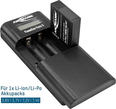 Зарядний пристрій Powerline 8 для акумуляторів AA/AAA з LED-дисплеєм, функцією визначення несправних акумуляторів та захистом від перезарядки (Powerline Vario)