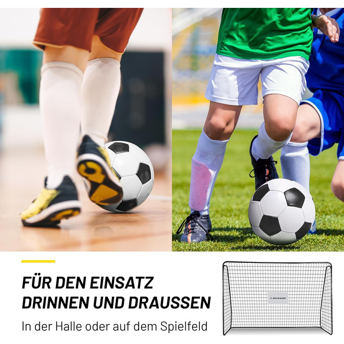 Ворота футбольні Dunlop 240x160x85/120x300x200 см - Металеві, для тренувань, всі вікові групи, просте встановлення (Чорний, 300x205x120 см)