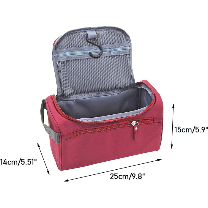 Косметичка для подорожей Kulturbeutel: універсальна косметичка для чоловіків та жінок, підвісна валізка для дрібниць (темно-червона)