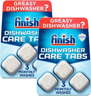 Очищувач для посудомийних машин Finish In-Wash, таблетки для чищення від жиру та накипу, 9 шт
