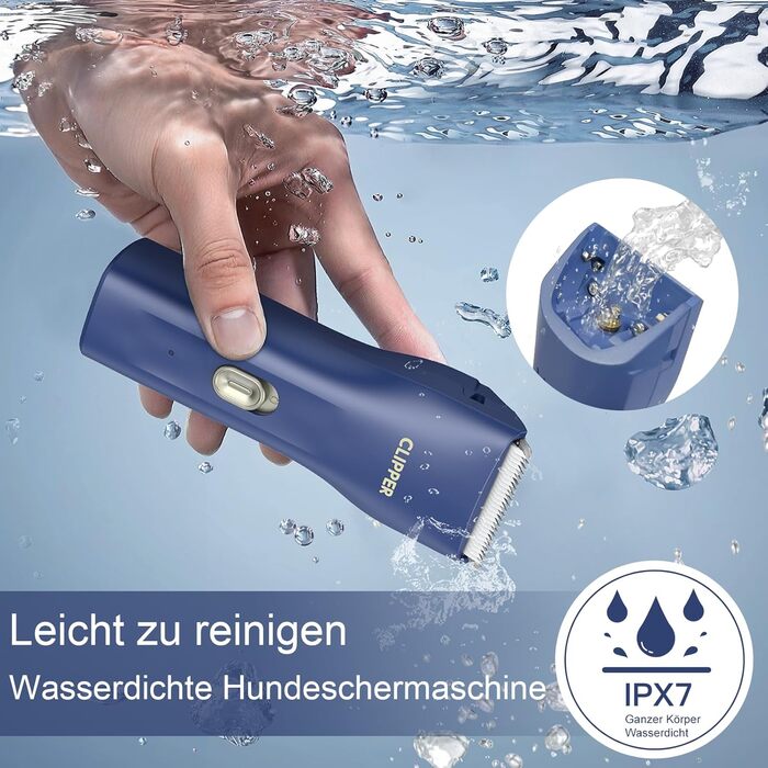 Професійна машинка для стрижки собак з густим хутром, бездротовий набір для грумінгу котів та собак, акумуляторна машинка для стрижки собак, котів, кроликів, блакитна