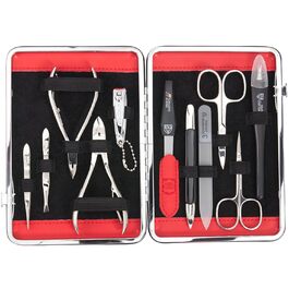 Набір для манікюру DREI SCHWERTER 'Fano' - 11 предметів (ніж, щипчики, пінцет) у чохлі з кож. шкіри