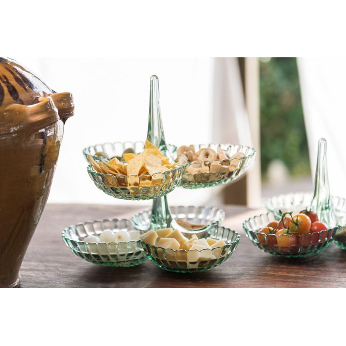Тарілка для закусок Guzzini Tiffany, небо-сіра, 27x25x25,5 см, пластик