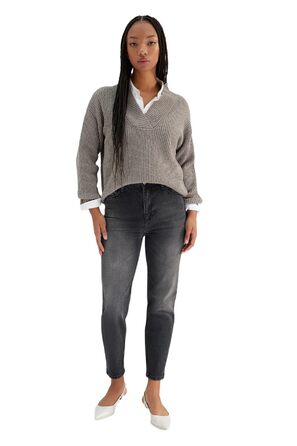 Джинси жіночі Trendyol Mom Jeans висока талія прямі чорні розмір 34