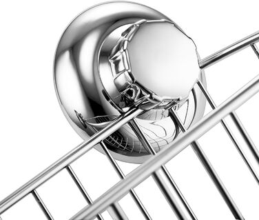 MaxHold Suction Cup Shower Caddy Deep Rectangular Single-Tier, No-Drill Mounting – Stainless Steel, Rustproof – Kitchen & Bathroom Storage