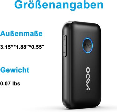 Bluetooth 5.3 адаптер YMOO 2-в-1 для ТБ та літака: ресивер та трансміттер з aptX Low Latency, роз'єм 3.5 мм, для навушників та колонок