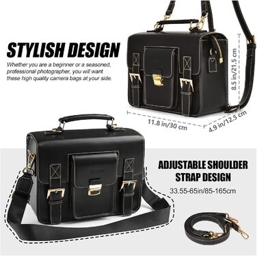 Чохол для камери Cwatcun: водонепроникний, ретро-дизайн, сумісний з Canon, Nikon, Sony (SLR/DSLR, беззеркальні)