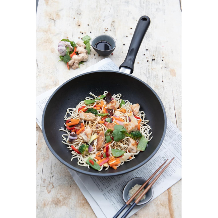 ELO Crepe Pan, 28 cm, ALUCAST - Frying pan made of energy-saving die-cast aluminum with non-stick coating, suitable for ceramic, gas, electric, and induction cooktops - dishwasher-safe, color: Black (28x28cm NEW, Grill Pan)