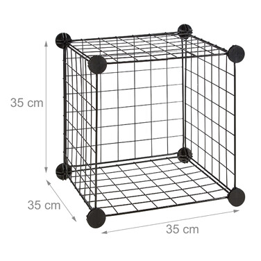 Relaxdays Wire Grid Shelf System with 6 Compartments
