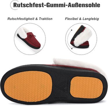 Тапочки жіночі зимові Mishansha з підкладкою Memory Foam, антиковзкі, плюшеві, розмір 36-43 EU, червоний (43 EU)