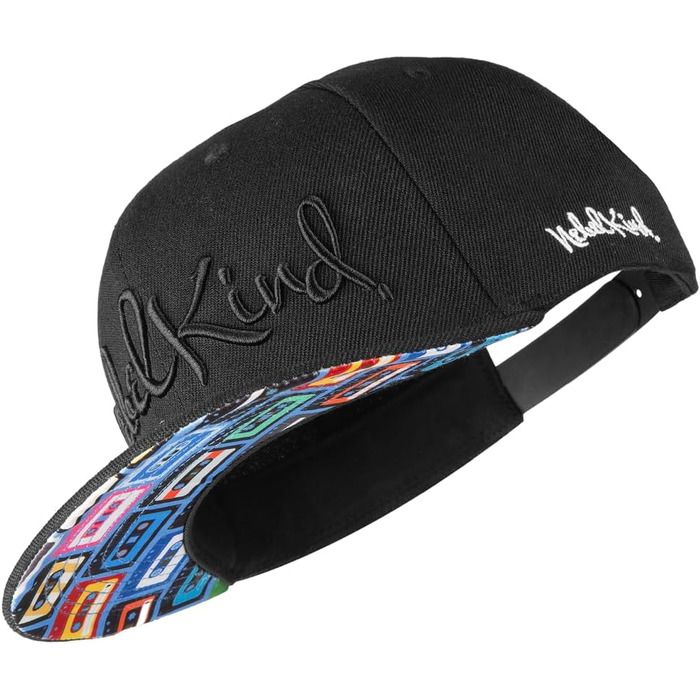 Snapback кепка Nebelkind: чорна, унісекс, регульована, стильна, бейсболка з прямим козирком, ретро