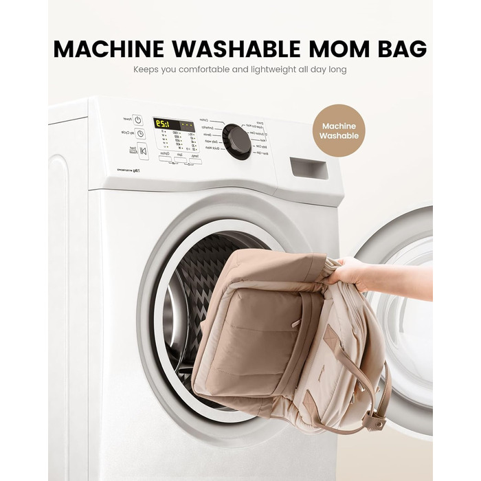 Рюкзак-переноска LOVEVOOK для мами та тата: рюкзак-діаперний мішок з пеленальною підкладкою, ремені для дитячої коляски, великий, для пологового будинку, бежевий хакі (M)