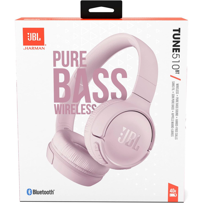 Навушники JBL Tune 510 BT – Bluetooth, бездротові, складні, рожеві