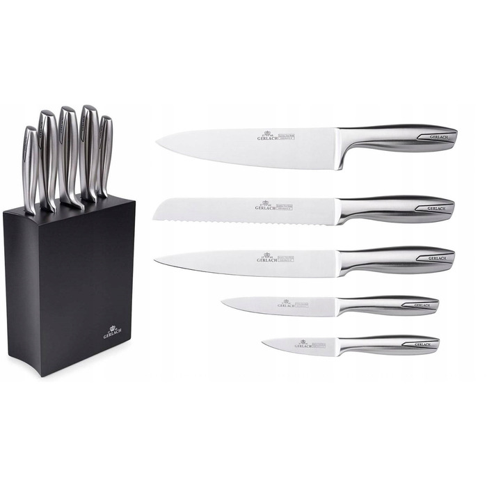 Набір ножів у підставці Gerlach Modern, 5 предметів, чорний блок