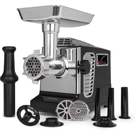 Klarstein Kraftprotz 700W Electric Meat Grinder - Copper Motor, 2 Speed & Reverse, Aluminum Housing, Stainless Steel Blades