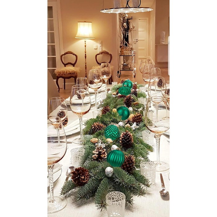 50 блакитних новорічних куля для прикраси ялинки, ударостійкі, новорічний декор