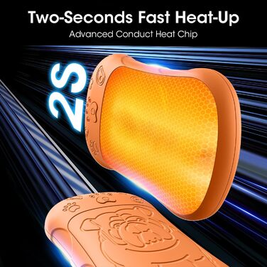 Електричні грілки для рук, 2 шт. 6000 мАг, акумуляторні, багаторазові, для спорту, полювання, кемпінгу, теплий подарунок для жінок, чоловіків, дітей (Помаранчевий)