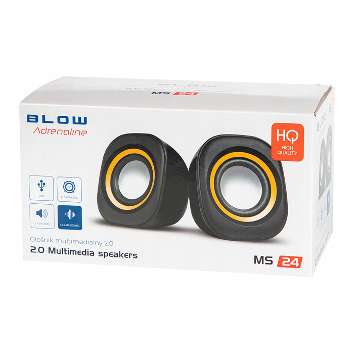 Комплект акустичних колонок 2.0 Blow MS-24, 6 Вт, чорні
