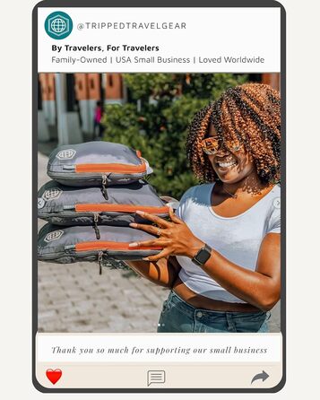 Набір органайзерів для подорожей Trippped Travel Gear, 7 шт., великі, компресійні, сірі/помаранчеві