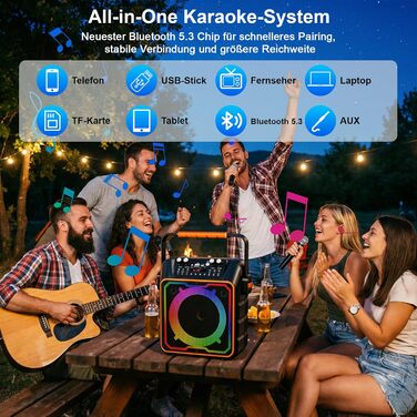 Караоке машина з 2 мікрофонами Bluetooth для дітей та дорослих з підсилювачем, портативна караоке система для вечірок