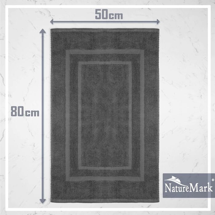 Набір махрових килимків для ванної NatureMark, 100% бавовна, 50 x 80 см, антрацит (2 шт.)