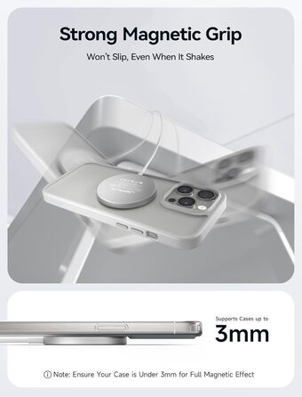 Бездротовий зарядний пристрій JSAUX MagSafe 15W для iPhone 17/16/15/14/13/12, AirPods 3/2, Кольоровий (блакитний)