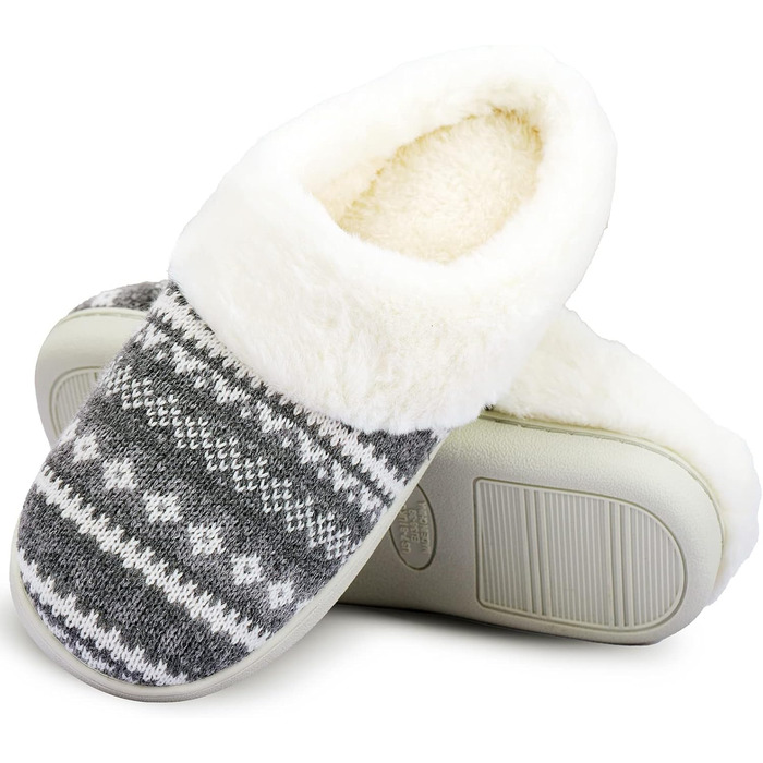 Тапочки домогосподарки AONEGOLD жіночі зимові теплі з плюшу, зручні, з пам'яттю форми, унісекс, для дому та вулиці, антиковзні (38/39 EU, сірі)