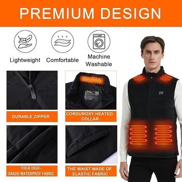 Жилет гріючий чоловічий з акумулятором 10000mAh