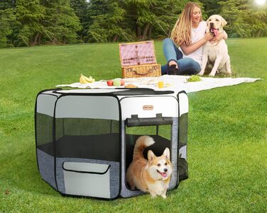 Клітка-лабіринт для котів, розкладний вольєр для котів, блакитний, M