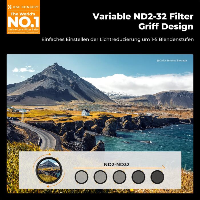 Фільтр змінної щільності ND2-32 K&F Concept 82mm Nano XPRO - Без 'X' ефекту та віньєтування