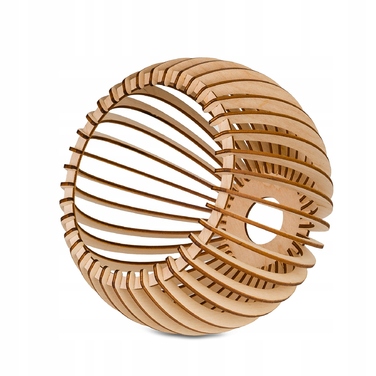 Стеля люстра-плафон у стилі LOFT, рухома, з кулястим плафоном 36 см, дерево, на 3 лампи E27