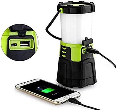 EULOCA Camping Lantern 1200LM CREE LED Rechargeable Waterproof Camping Lantern with 4400 mAh Power Bank, 4 Brightness Levels Dimmable, 10W Camping Light Portable for Power Outages, Hiking, Emergency