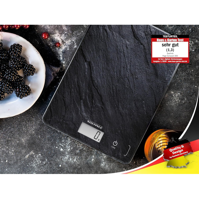 Кухонні ваги Soehnle Page Compact білі, цифрові ваги до 5 кг, LCD дисплей, функція тарування
