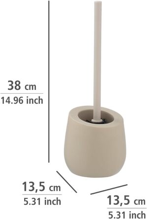 Набір для туалету WENKO Badi: тримач для щітки та очисник обідка, кераміка, бежевий