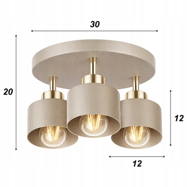 Підвісна LED-лампа LEDLUX: стельовий світильник з плафоном на 3 цоколі E27