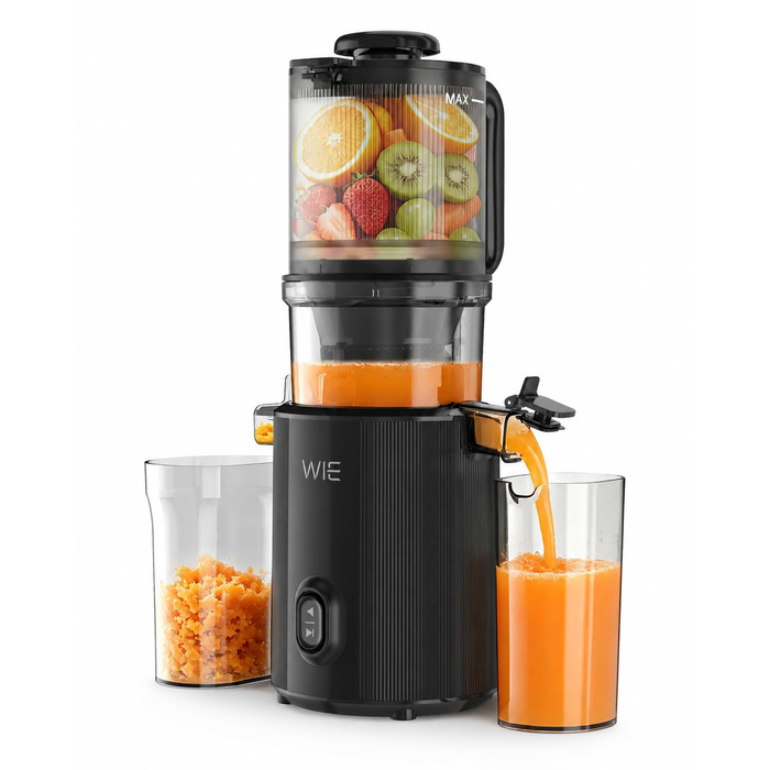 Шнекова соковижималка WIE 135мм Slow Juicer для цілих овочів та фруктів, ємність 2.6л