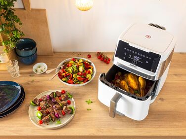 Фритюрниця Tefal Easy Fry Silence 7л, біла - аерофритюрниця з тихим режимом, 10 програм, до 8 порцій EY8421E0